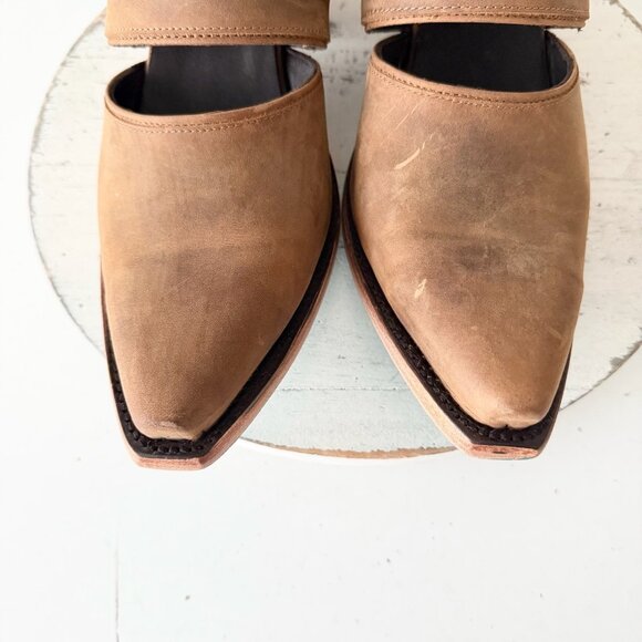 Lane PLAIN JANE Brown Slingback Mule Womens Cowboy Boots 11 Western Cowgirl - Picture 6 of 11